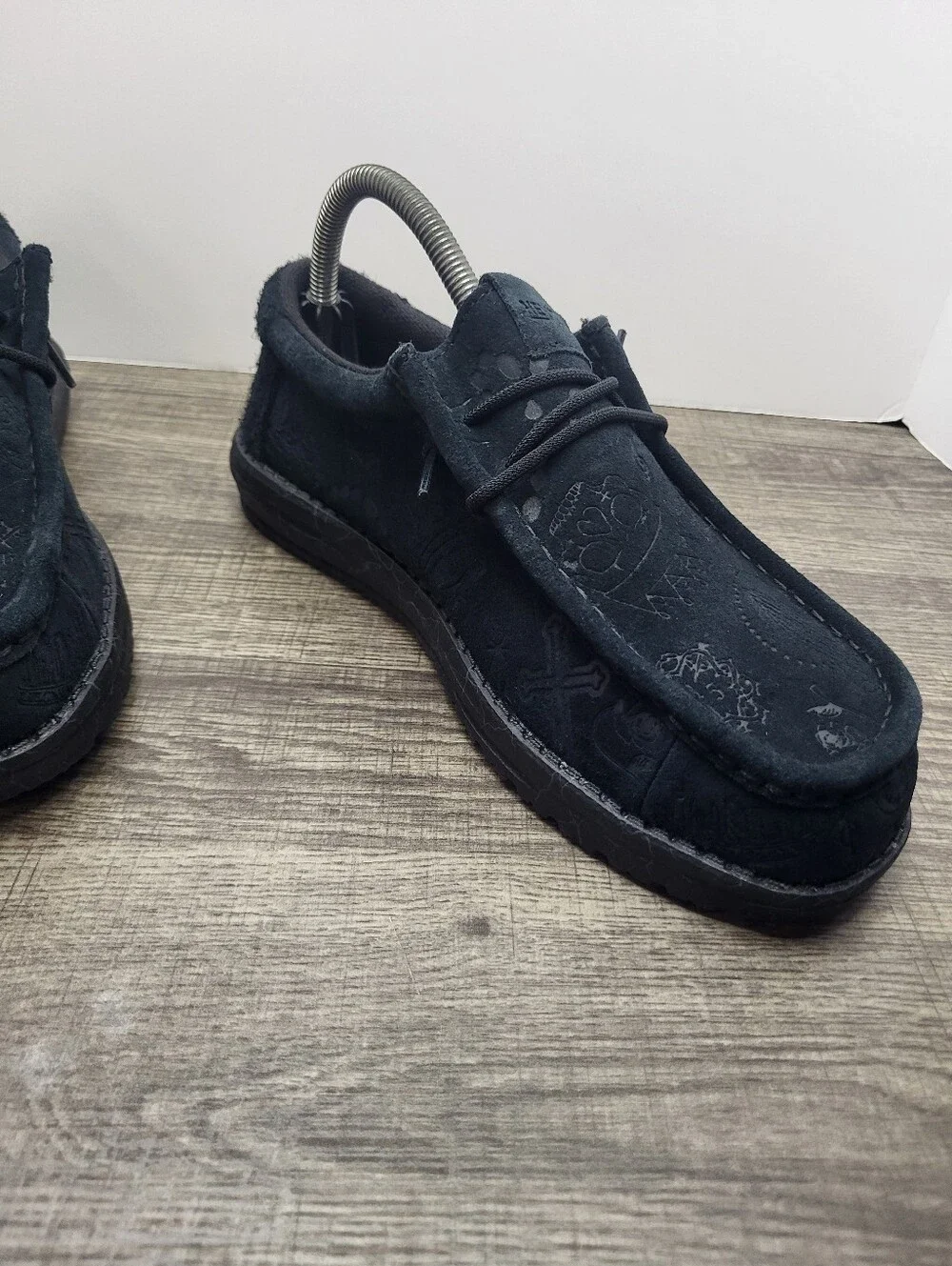 Hey Dude X Jelly Roll Wally Black Suede Shoes Men’s Size 7 Limited Edition New